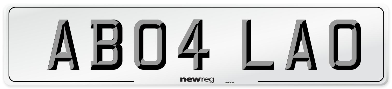 AB04 LAO Number Plate from New Reg